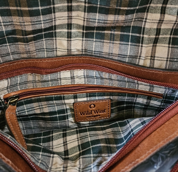 Wild West Los Angeles Juniper Tooled Leather Crossbody Purse Cognac NWT - Picture 5 of 11